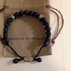David Yurman lapis two row spiritual mens bracelet